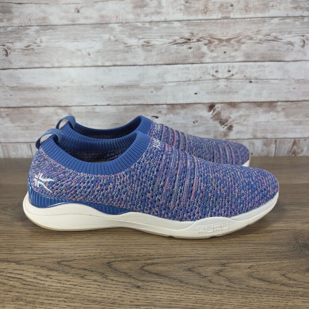KURU Stride Women's size 8 Blue Pink Slip-On Comfort Shoes Knit Sneakers